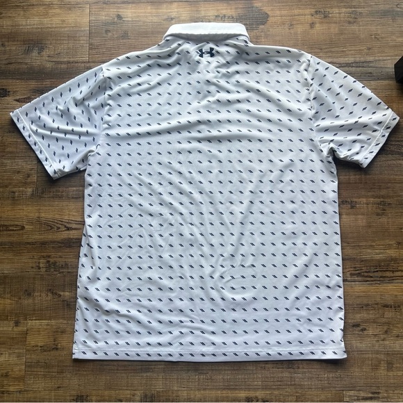 Under Armour Mens Playoff Polo White/ Navy Design Golf Shirt Performance Size XL - Picture 8 of 8